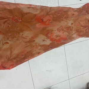 Carmen Marc Valvo Elegant Orange Scarf